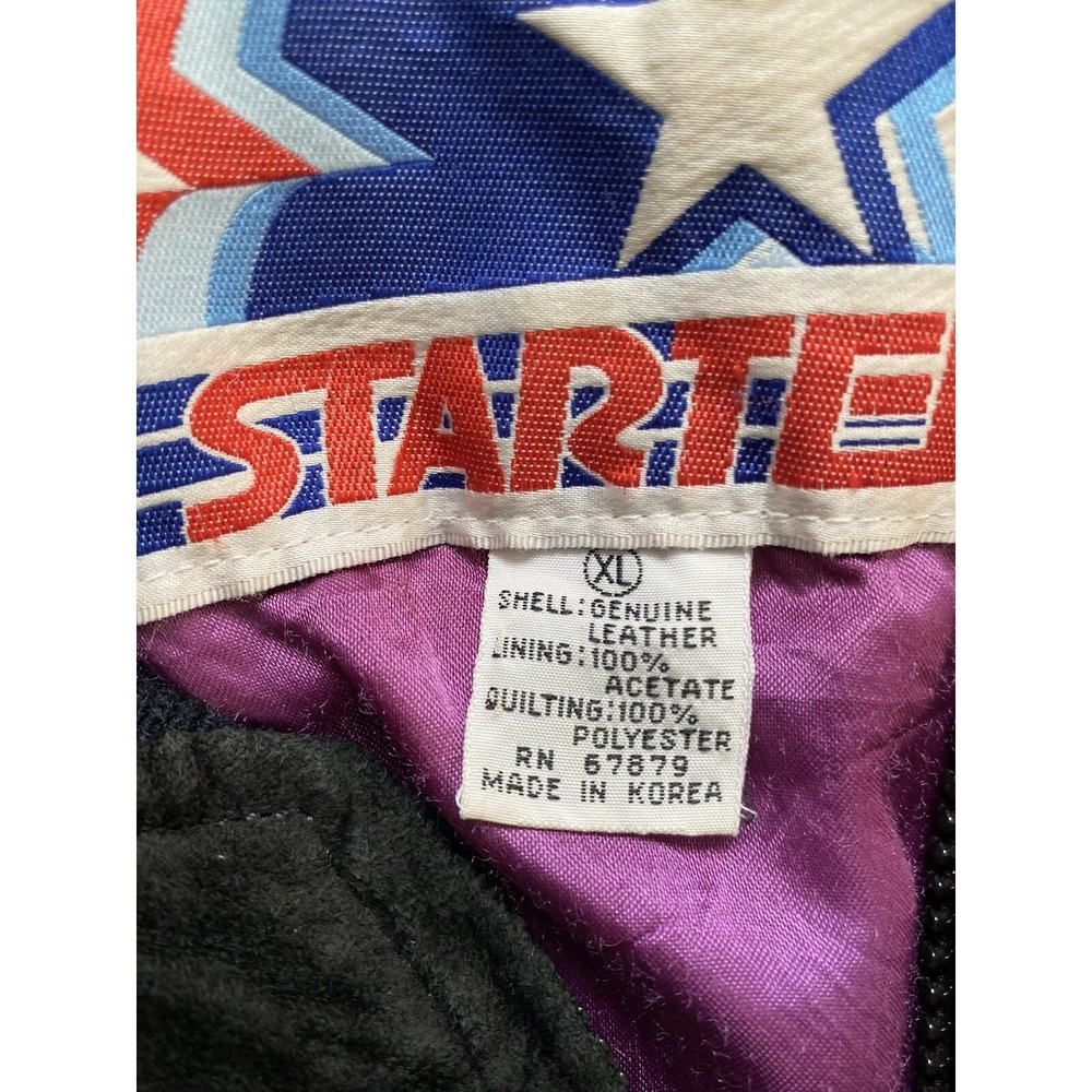 Vintage 90's‎ Starter Detroit Pistons NBA Leather Wool Varsity Jacket Men's XL - Picture 8 of 15